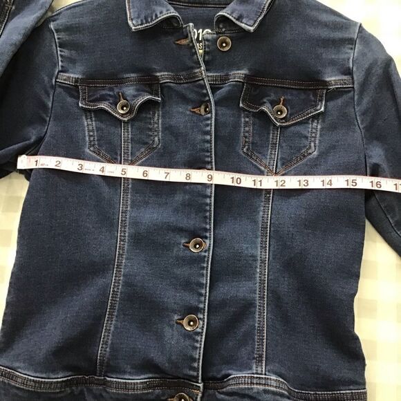 𝅺parasuco 2016 stretchy jeans denim jacket blue casual Streetwear coat small - Picture 6 of 9